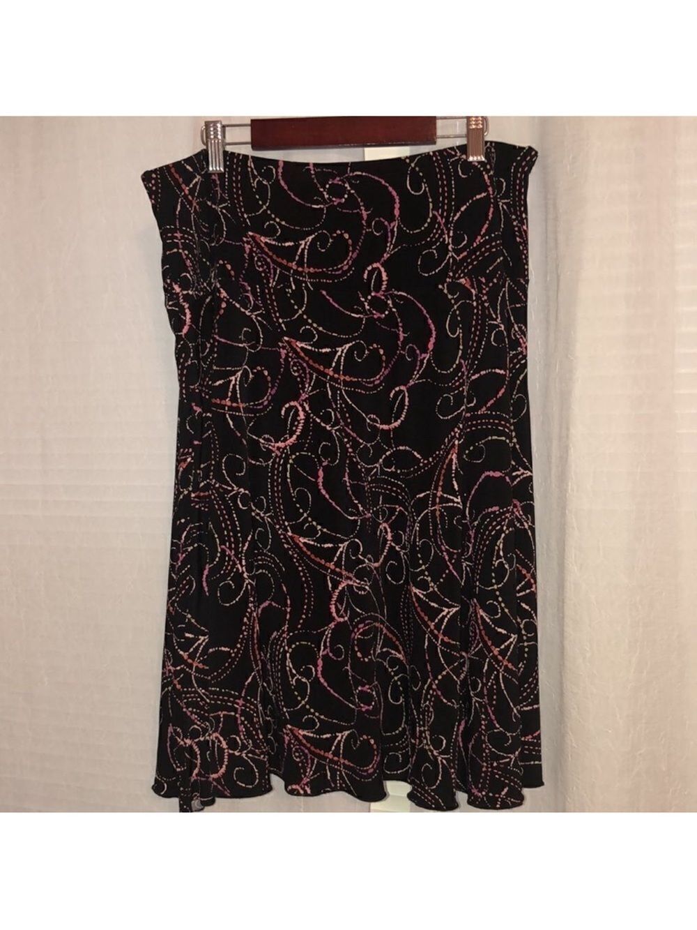 Apt. 9 XL Black Pink High Low Fluid Stretch Skirt